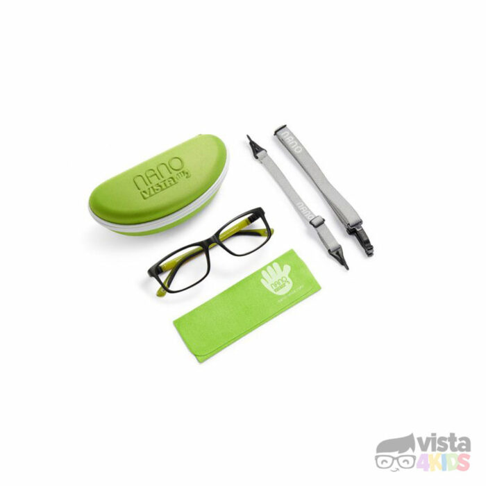 Armazon-nano-con-estuche-para-joven Armazón Nano Fangame Talla 52 para niños de 12 - 13 años Negro Mate con Verde Claro - Imagen 5