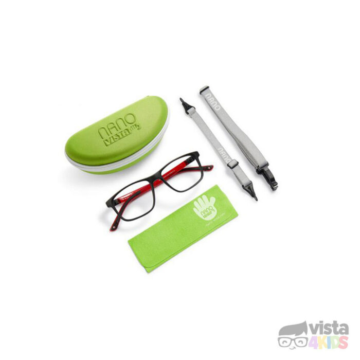 Armazon-nano-con-estuche-para-jovenes Armazón Nano Fanboy Talla 52 para niños de 12 a 13 años Negro Mate con Rojo Mate - Imagen 5