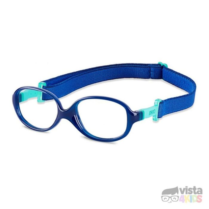 Armazón Nano Clipping Talla 46 para niño de 6 a 7 años Azul Mate con Verde - Imagen 2