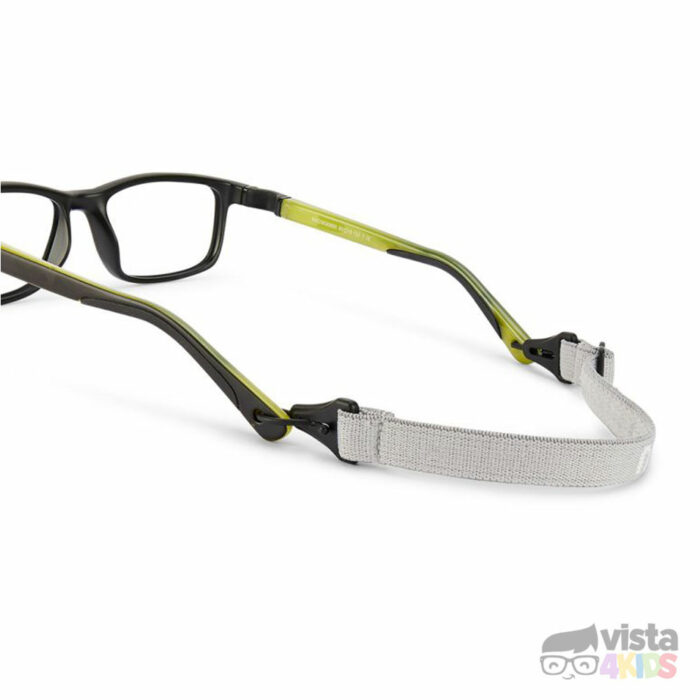 Lentes-nano-con-cordon-gris-para-niños Armazón Nano Fangame Talla 52 para niños de 12 - 13 años Negro Mate con Verde Claro - Imagen 4