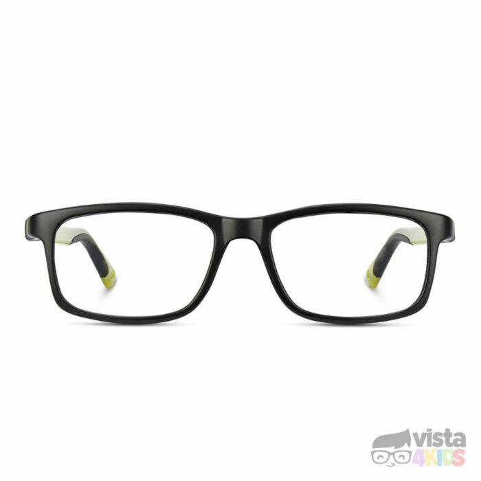 Lentes-nano-negros-para-niños Armazón Nano Fangame Talla 52 para niños de 12 - 13 años Negro Mate con Verde Claro - Imagen 3