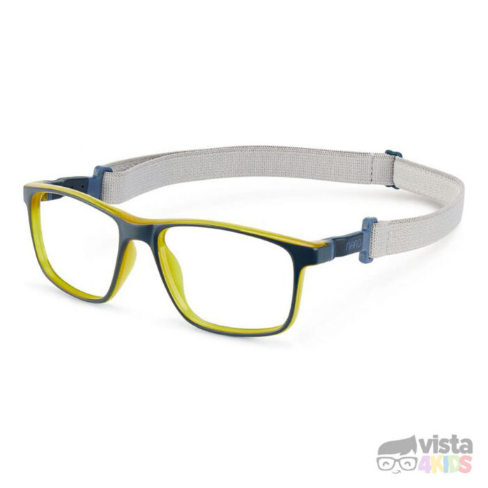 Armazon-nano-azul-con-banda-elastica-para-chicos Armazón Nano Fanboy Talla 52 para niños de 12 a 13 años Azul Mate con Verde - Imagen 2
