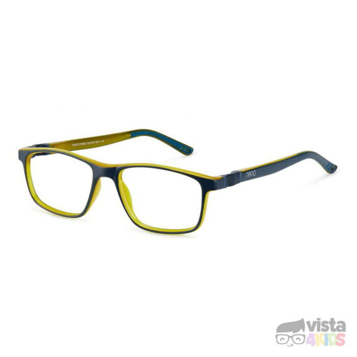 Armazon-nano-azul-mate-con-verde Armazón Nano Fanboy Talla 52 para niños de 12 a 13 años Azul Mate con Verde - Imagen 1