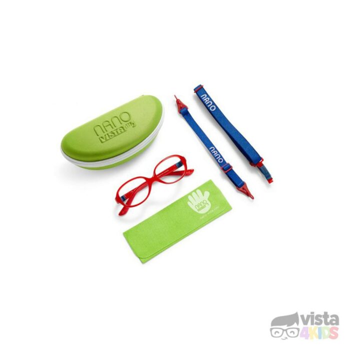 Armazón Nano Clipping Talla 46 para niño de 6 - 7 años Rojo Cristal con Azul - Imagen 5