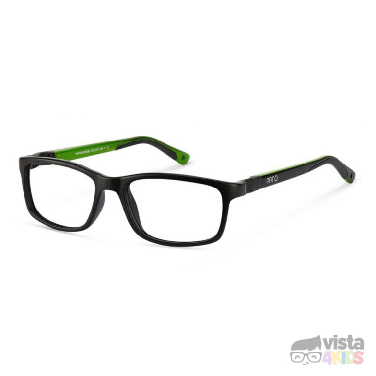 Armazones-nano-para-niños Armazón Nano Fangame Talla 52 para niños de 12 - 13 años Negro Mate con Verde - Imagen 1