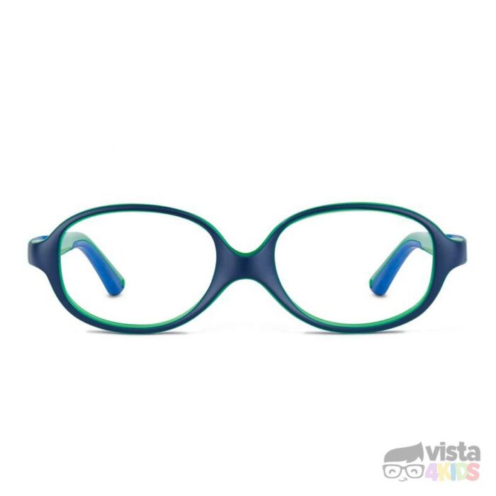 Lentes-azules-para-niños Armazón Nano Clipping Talla 46 para niños de 6 - 7 años Azul Mate con Verde Cristal - Imagen 3