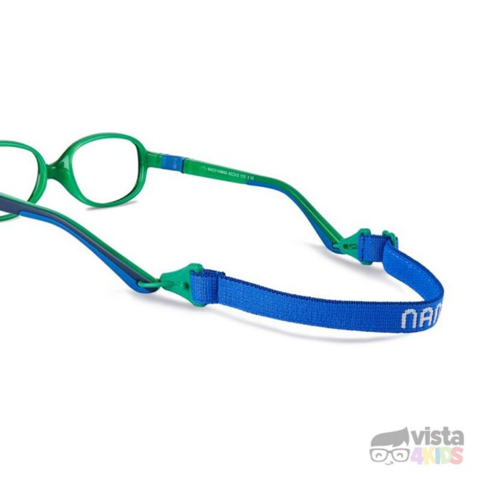 Lentes-nano-con-cordon-para-niños Armazón Nano Clipping Talla 46 para niños de 6 - 7 años Azul Mate con Verde Cristal - Imagen 4